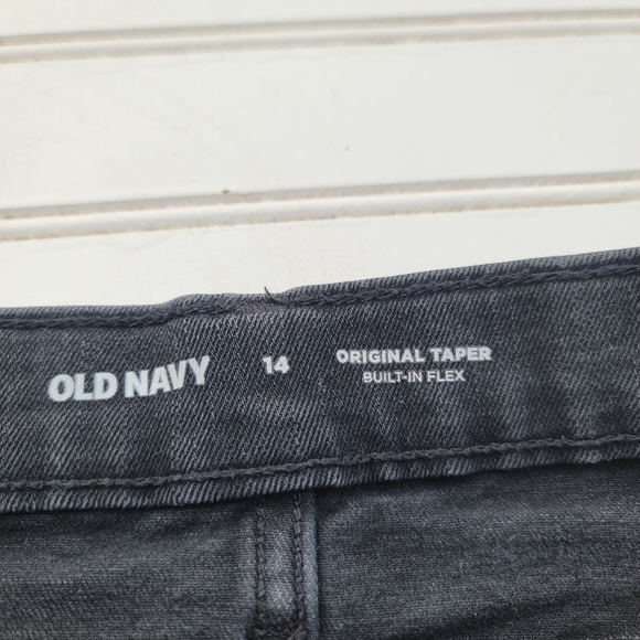 Old Navy Jeans Boys Youth 14 Black Original Taper Stretch Pockets 27x28 - Picture 7 of 10